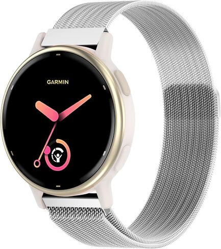 Mesh Metal 20mm Watch Band Compatible with Garmin Forerunner 55/165/Vivoactive 5/6/Venu Sq 2,Stainless Steel Magnetic Clasp Quick Release Strap for Forerunner 245/645/Vivoactive 3 Women in Kuwait