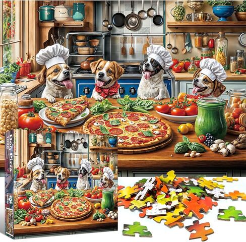 Food Feast Jigsaw Buzzles ، ألغاز للبالغين 1000 قطعة ، لعبة Lumière's Banquet Phovzles الصعبة ، ألغاز الديكور المنزلي ، لا يتشابك بشكل مثالي الغبار in Kuwait