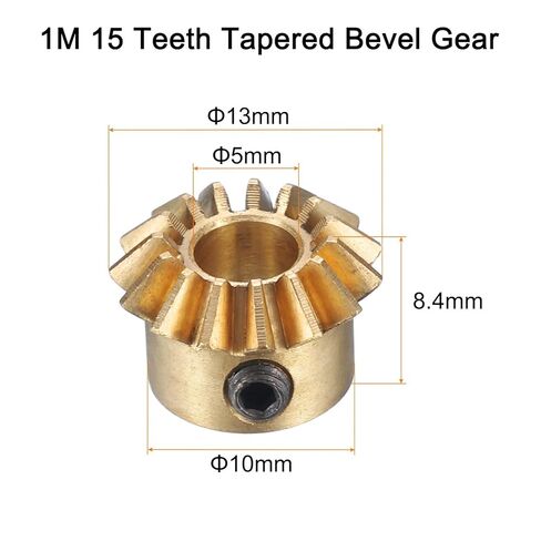 #US 2pcs Bevel Gear Tapered Bevel Pinion Gear 0.8 Module (15T 5mm Hole) in Kuwait