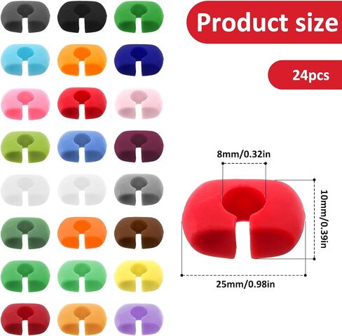 24pcs سحر زجاج نبيذ ، معرفات زجاجية من السيليكون قابلة لإعادة الاستخدام السيليكون نبيذ شرب علامات للحفلة Martinis كوكتيل نظارات جذعية (ملونة) in Saudi Arabia