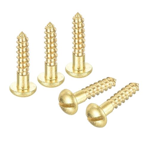 uxcell Wood Screws M2 x 10mm Slotted Round Head Brass Self-Tapping Screw 20 Pcs in Saudi Arabia