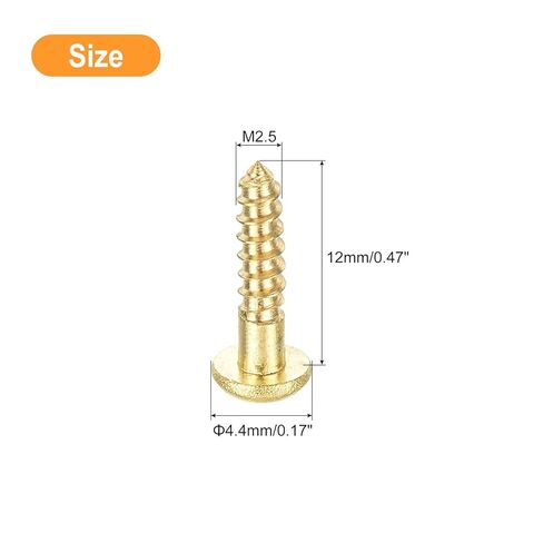 uxcell Wood Screws M2 x 10mm Slotted Round Head Brass Self-Tapping Screw 20 Pcs in Saudi Arabia