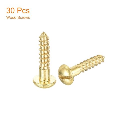 uxcell Wood Screws M2 x 10mm Slotted Round Head Brass Self-Tapping Screw 20 Pcs in Saudi Arabia
