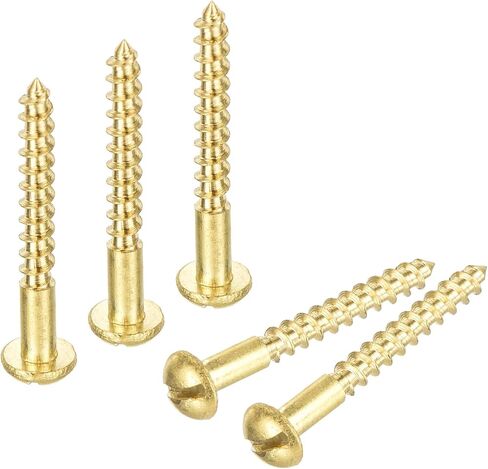 uxcell Wood Screws M2 x 10mm Slotted Round Head Brass Self-Tapping Screw 20 Pcs in Saudi Arabia