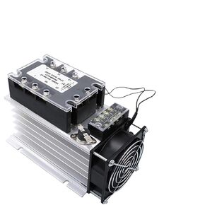 ترحيل الحالة الصلبة ثلاث مراحل SSR صفر الصليب المتقاطع 3 مراحل التحكم 3-32VDC مع الرادياتير 380V10A 25A 40A 60A 80A 100A 1PCS (AC-AC ، 10A) in Kuwait