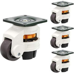 4Pcs Leveling Machine Caster Top Plate Leveling Wheel with Retractable NBR Pad(42x42mm) in Saudi Arabia
