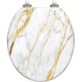 Elongated Toilet Seat Leaves pattern stylized seamless texture 3d Art Resin Toilet Seat Easy to Install Quietly Close Quick Release Hinges Decorative Toilet Seat with Cover in Saudi Arabia