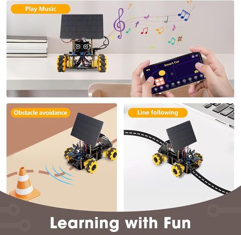 Robotics Kit for Kids Ages 8–12, ACEBOTT Smart Robot Car Kit with 3MP Camera, STEM Toys for Boys Compatible with Arduino & Scratch, App & Remote Control, STEM Gift for Boys, Girls and Adults in Kuwait