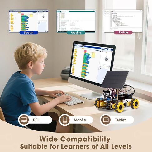 Robotics Kit for Kids Ages 8–12, ACEBOTT Smart Robot Car Kit with 3MP Camera, STEM Toys for Boys Compatible with Arduino & Scratch, App & Remote Control, STEM Gift for Boys, Girls and Adults in Kuwait