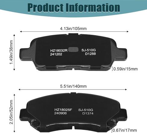 HYFTJYZ Front Ceramic Disc Brake Pads HZ-1375 For Volkswagen Passat Tiguan Audi Q3 Quattro Limited in Kuwait