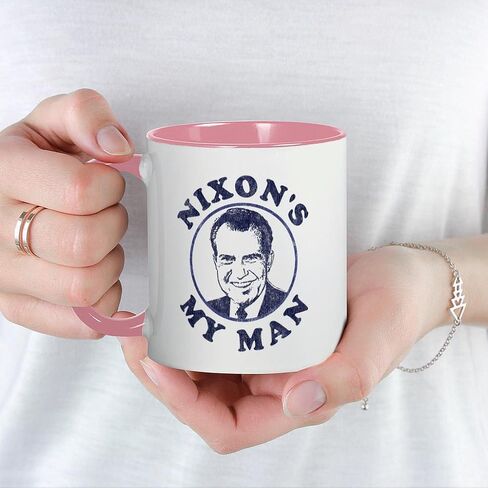Cafepress Nixon's My Man T Shirt Mug 11 أوقية (325 مل) قدح القهوة السيراميك in Kuwait