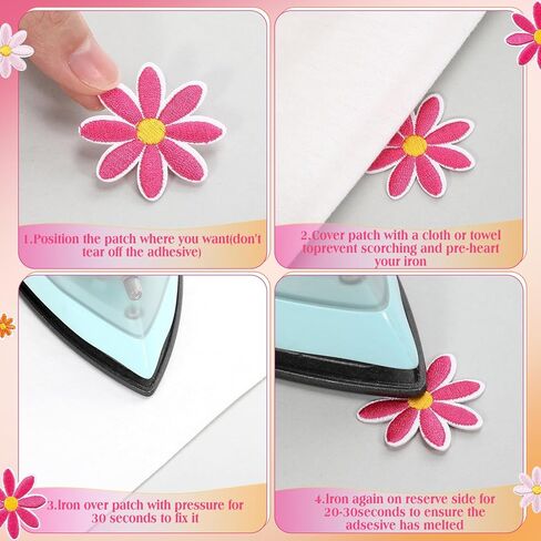 Lyrow 24 PCS 3 أحجام من الحديد الزهرة على بقع ملابس لطيفة مطرزة على بقع زين للأكياس ، والقبعات ، وظهر الظهر ، والملابس ، وزينة الملحقات DIY (بني ، أخضر ، بيج) in Kuwait