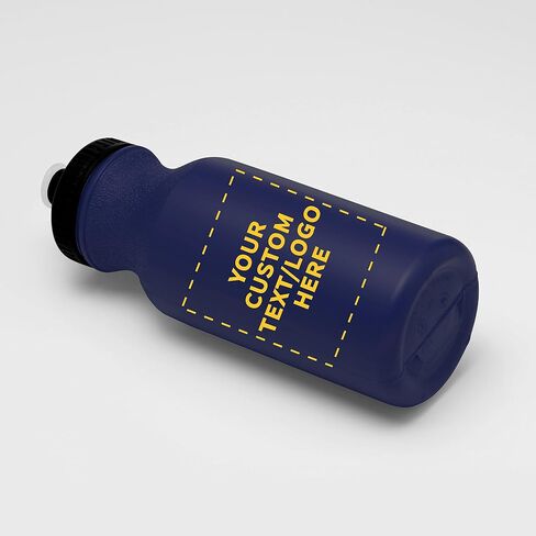 DISCOUNT PROMOS Custom 20 oz. Water Bottles with Push Cap Set of 10, Personalized Bulk Pack - Perfect for Gym, Hiking, Camping, Outdoor Sports - White in Saudi Arabia