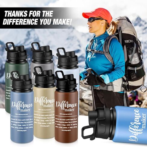 Shellwei 10 Pcs Thank You Appreciation Gifts 20 oz Aluminum Water Bottles Bulk Lightweight Sports Water Bottles Inspirational Tumbler Mug with Snap Lids for Employee Team Travel Gym(Mixed Color) in Saudi Arabia