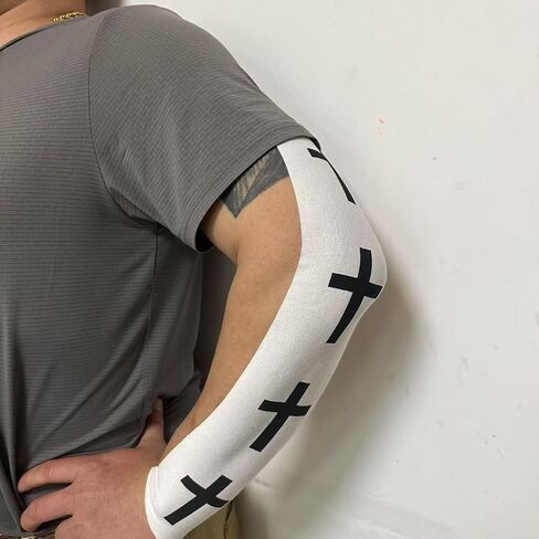2 Rolls Faith Cross Turf Tape Football - Extra Wide Christian Athletic Turf Tape - Ultra Sticky & Latex Free, Protects from Turf Burn, Waterproof & Flexible (White & Black, 4 inch) in Saudi Arabia