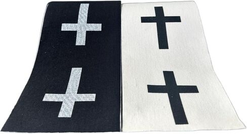 2 Rolls Faith Cross Turf Tape Football - Extra Wide Christian Athletic Turf Tape - Ultra Sticky & Latex Free, Protects from Turf Burn, Waterproof & Flexible (White & Black, 4 inch) in Saudi Arabia