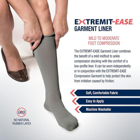 Garment Liner, Unisex, Light Foot-to-Ankle Compression, Tan & Grey, Small - XXLarge, 1 2 4 Undersocks/Pack in Saudi Arabia