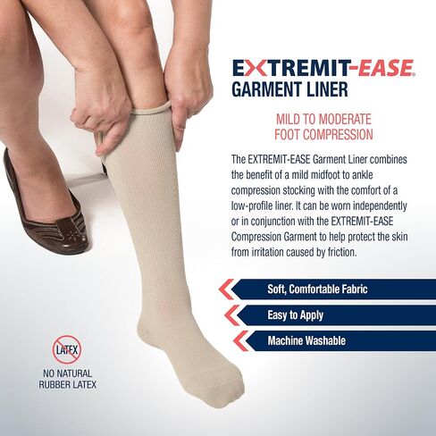 Garment Liner, Unisex, Light Foot-to-Ankle Compression, Tan & Grey, Small - XXLarge, 1 2 4 Undersocks/Pack in Saudi Arabia