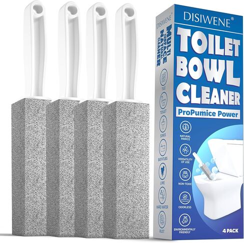 Disiwene Pumice Cleaning Stone مع مقبض مرحاض وعاء منظف مزيل حلقة ماء إلى الحمام/المسبح/المطبخ/تنظيف الأسرة (4 ، 4 عبوات مع المقبض) in Kuwait