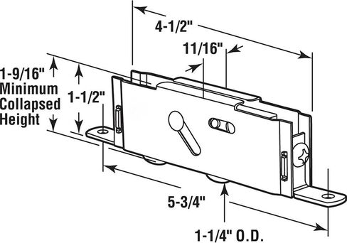 2 Pack Sliding Patio Door Tandem Roller Assembly Fits for Truth P/N #31761A & #30410, Milgard, Marvin, Jeld-Wen, 5-3/4" Screw Hole Centers, 1-1/4" Steel Ball Bearing, Side Adjustment in Kuwait