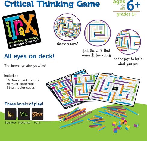Learning Resources iTrax Critical Thinking Game - 69 Pieces, Ages 6+ Brainteaser Games for Kids, Develops Critical Thinking Skills, Board Games in Saudi Arabia