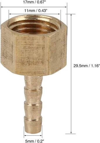 X AUTOHAUX 4mm Hose ID X 1/4'' NPT Female Pipe Car Brass Hose Tail Barb Fitting Connector for Joiner Air Water Fuel Pipe - 5 Pcs in Saudi Arabia