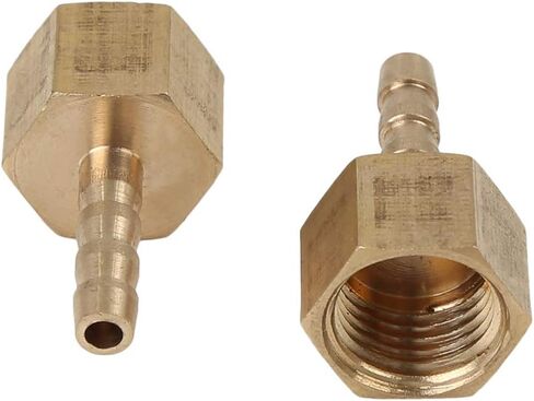 X AUTOHAUX 4mm Hose ID X 1/4'' NPT Female Pipe Car Brass Hose Tail Barb Fitting Connector for Joiner Air Water Fuel Pipe - 5 Pcs in Saudi Arabia