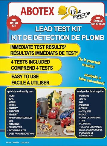 Lead Test Kit, DIY Lead Testing for Paint, Toys, Dishes, Soil, Water, Antiques, Includes 4 Tests, Instant Results, Easy to Use, ABOTEX Lead Inspector in Saudi Arabia