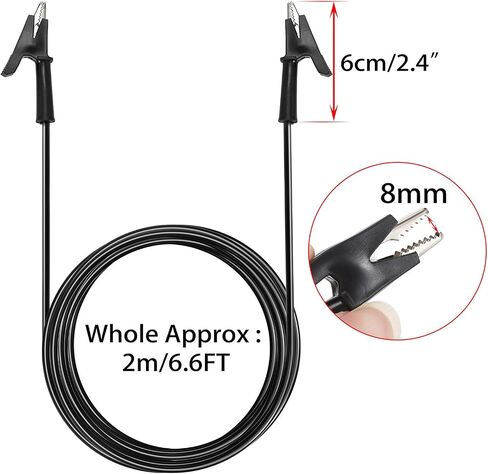 Sumnacon Dual Ended Crocodile Alligator Clips, 15A Test Lead Wire Cable with Insulators Clips, 4 Pcs 6.6 Ft/2M Test Flexible Cable with Protective Jack Copper Clamps for Electrical Testing in Saudi Arabia