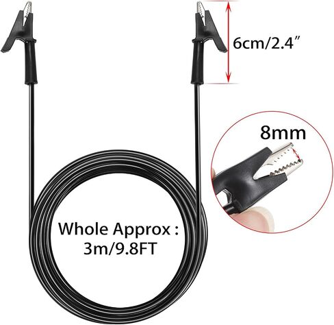 Sumnacon Dual Ended Crocodile Alligator Clips, 15A Test Lead Wire Cable with Insulators Clips, 4 Pcs 6.6 Ft/2M Test Flexible Cable with Protective Jack Copper Clamps for Electrical Testing in Saudi Arabia