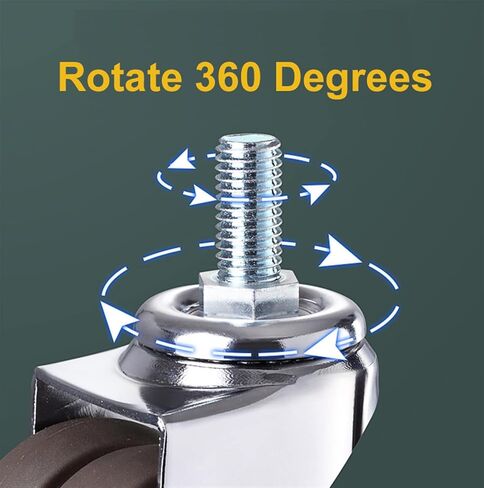 5Pcs/Set Heavy Duty 2inch Swivel Stem Rubber Caster Wheels M12 X 25mm Casters Replacement in Saudi Arabia