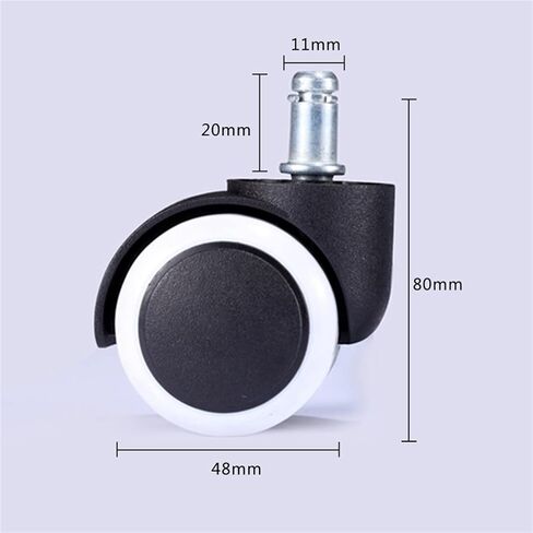 Chair Wheel Caster 2 Inch 50KG Swivel Castor Furniture Feet Replacement Wheels 360 Degree Roller Rubber(Click-in White) in Saudi Arabia