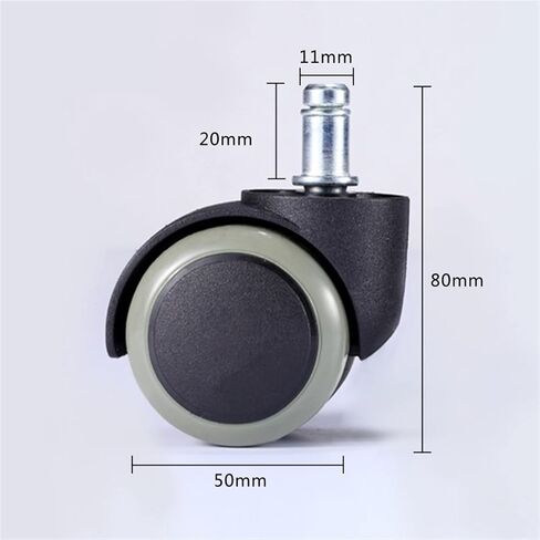 Chair Wheel Caster 2 Inch 50KG Swivel Castor Furniture Feet Replacement Wheels 360 Degree Roller Rubber(Click-in White) in Saudi Arabia