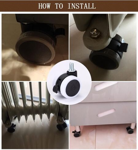 4pcs 40mm 1.5 بوصة كتم الصوت العالمي عجلات أثاث عجلة العجلات Caster Castor استبدال الثقيلة (صفيحة بدون فرامل) in Saudi Arabia