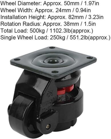 4Pcs Level Adjustment Caster Heavy Duty Industrial Roller Wheel Leveling Caster Wheel in Saudi Arabia