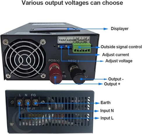 1500w Switching Power Supply with Or Withought Display AC-DC12v 13.8v 24v 36v 48v 60v 72v 80V(110V-0-80V 0-18.7A) in Kuwait