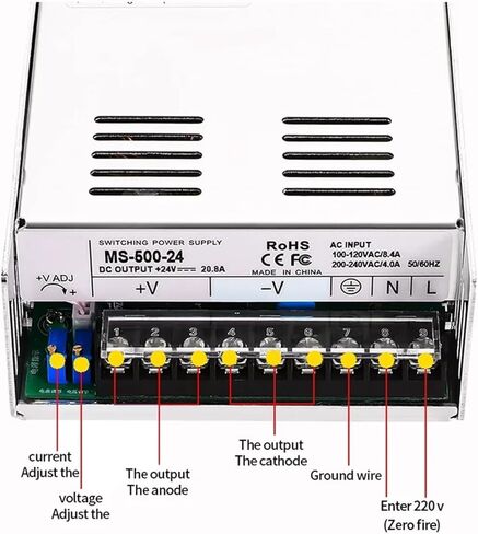600W Switching Power Supply 0-12V 15V 24V 36V 48V 60V 72V 80V 90V 110V 150V 220V AC/DC Single SMPS MS-600-48 (0-150V 4A) in Kuwait