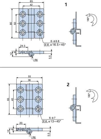 304 Stainless Steel Or Zinc Alloy Bearing Hinges 1Pcs(Zinc Alloy,65x55x5.5mm) in Saudi Arabia