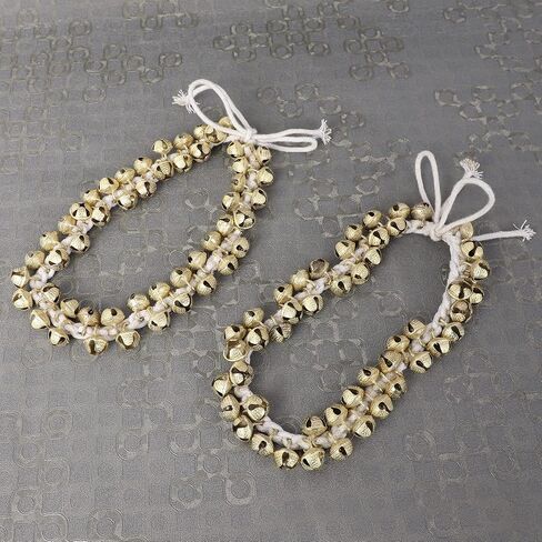Indian Classical Kathak Ghungroo Pair 16 No. Big Bells Tied with Cotton Cord For Anklet Musical Instrument From India Dance Accessories (50-50) in Kuwait