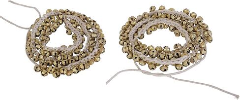 Indian Classical Kathak Ghungroo Pair 16 No. Big Bells Tied with Cotton Cord For Anklet Musical Instrument From India Dance Accessories (50-50) in Kuwait
