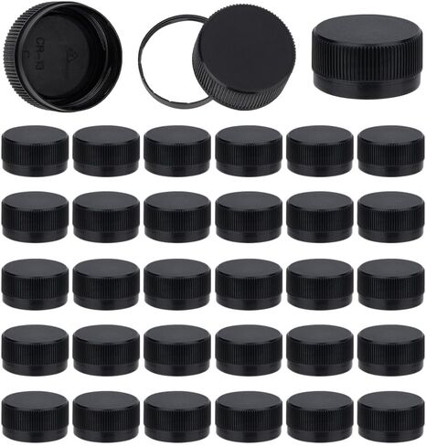 Olycraft 50pcs أغطية زجاجة بلاستيكية أبيض المسمار المسمار 26 ملم قطر داخلي قطرها إشراق أغطية تخزين البلاستي in Kuwait
