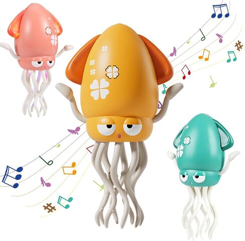 Magic Dancing Octopus Toy, Dancing Squid Toy, Electric Crawling Octopus with LED Lights & Music, Smart Obstacle Avoidance Sensor Toys, Interactive Auto-Dance Squid Gifts for Kids(Green) in Saudi Arabia