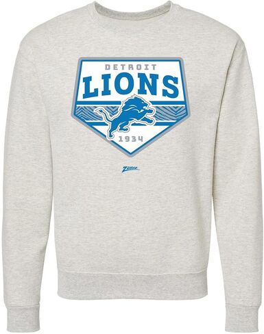 Zubaz NFL Unisex Adult Men's & Women's Pullover Fleece Crew Neck Sweatshirt - Oatmeal Heather, Black in Saudi Arabia