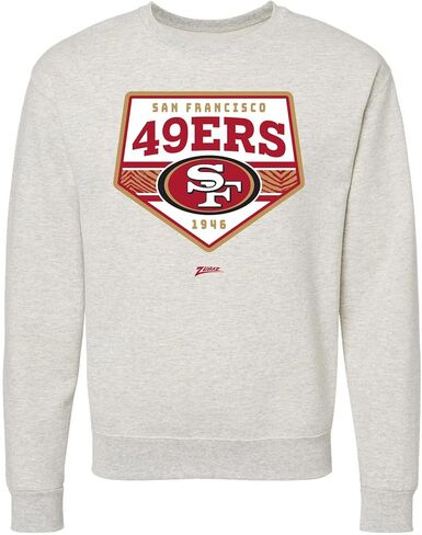 Zubaz NFL Unisex Adult Men's & Women's Pullover Fleece Crew Neck Sweatshirt - Oatmeal Heather, Black in Saudi Arabia
