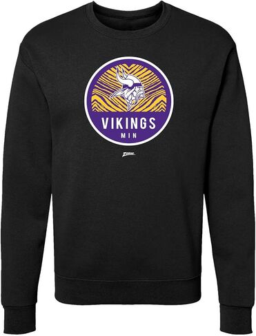 Zubaz NFL Unisex Adult Men's & Women's Pullover Fleece Crew Neck Sweatshirt - Oatmeal Heather, Black in Saudi Arabia