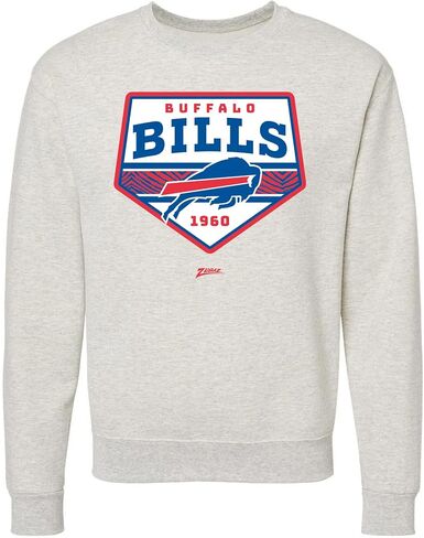 Zubaz NFL Unisex Adult Men's & Women's Pullover Fleece Crew Neck Sweatshirt - Oatmeal Heather, Black in Saudi Arabia