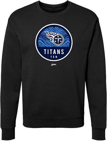Zubaz NFL Unisex Adult Men's & Women's Pullover Fleece Crew Neck Sweatshirt - Oatmeal Heather, Black in Saudi Arabia