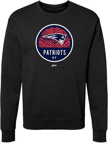 Zubaz NFL Unisex Adult Men's & Women's Pullover Fleece Crew Neck Sweatshirt - Oatmeal Heather, Black in Saudi Arabia