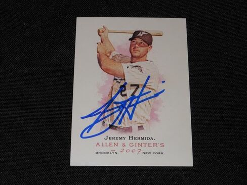 Marlins Jeremy Hermida Signed 2007 Allen & Ginter Autograph Card #191 TOUGH S14 - MLB Autographed Baseball Cards in Saudi Arabia