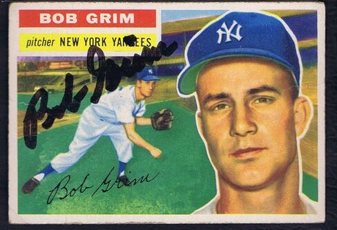 1956 Topps Bob Grim Card Ny Yankees #52 Roy Bold Auto CBM COA - MLB CARDACHER in Saudi Arabia